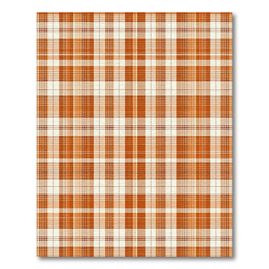 Orange Plaid Cozy Rustic Rug(Orange)