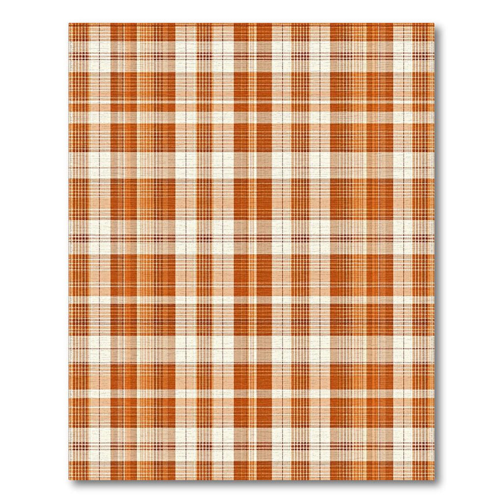 Orange Plaid Cozy Rustic Rug(Orange)