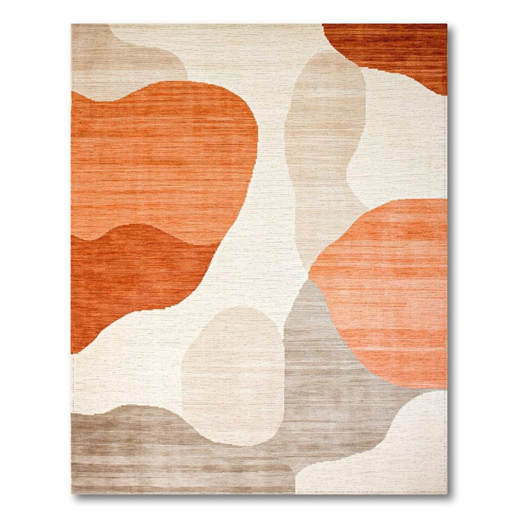 Organic Abstract Terracotta Modern Rug