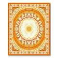 Ornate Bright Orange Medallion Rug(Yellow)