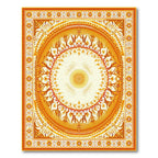 Ornate Bright Orange Medallion Rug(Yellow)