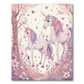 Pastel Unicorn Floral Whimsical Rug(Pink)