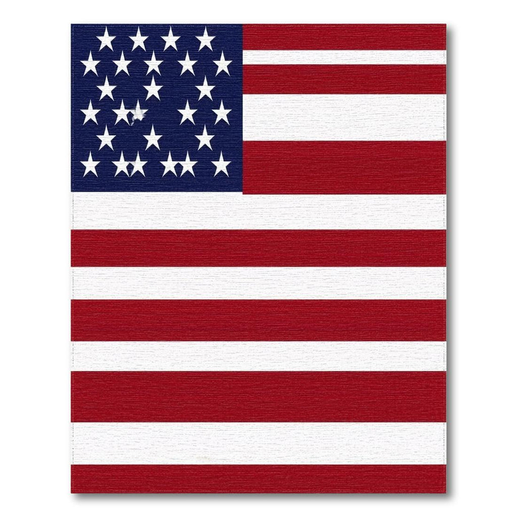 Patriotic Stars & Stripes Red White Blue Rug(Red)