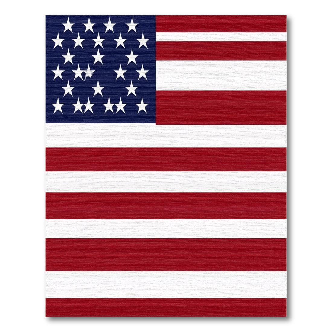 Patriotic Stars & Stripes Red White Blue Rug(Red)