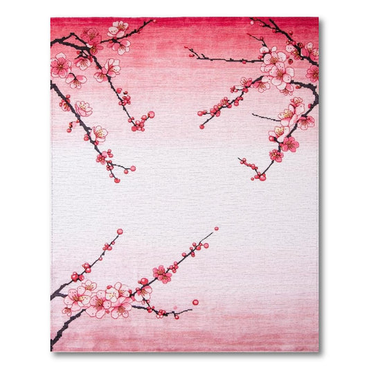 Pink cherry blossom serene rug(Pink)