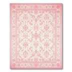 Pink Elegant Ornate Floral Rug(Pink)