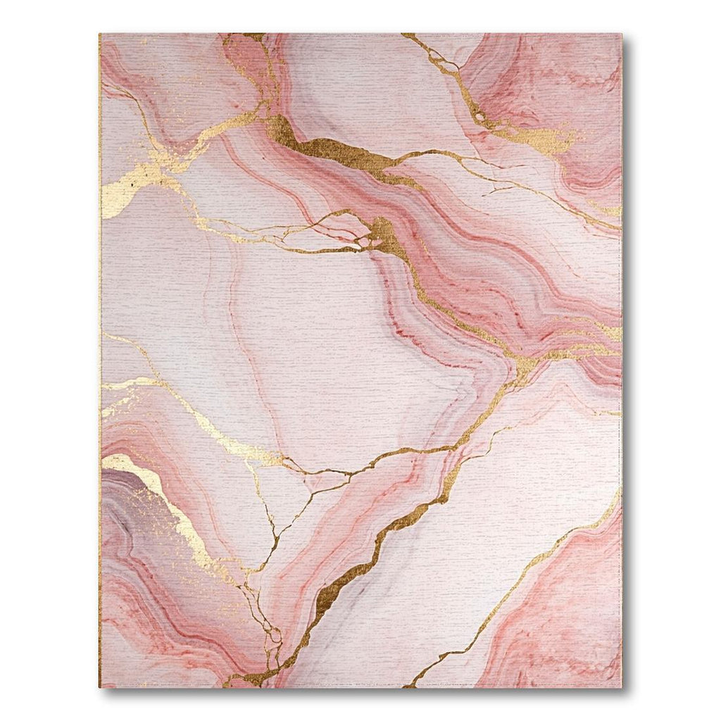 Pink Gold Marble Elegant Rug