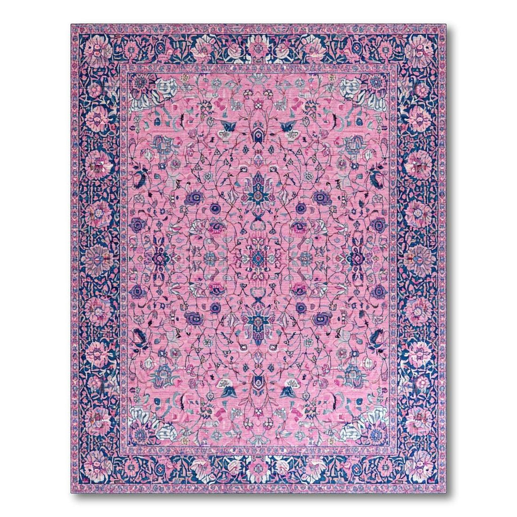 Pink Intricate Floral Elegant Rug(Pink)