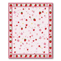 Pink Strawberry Floral Cheerful Rug