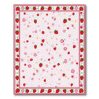 Pink Strawberry Floral Cheerful Rug