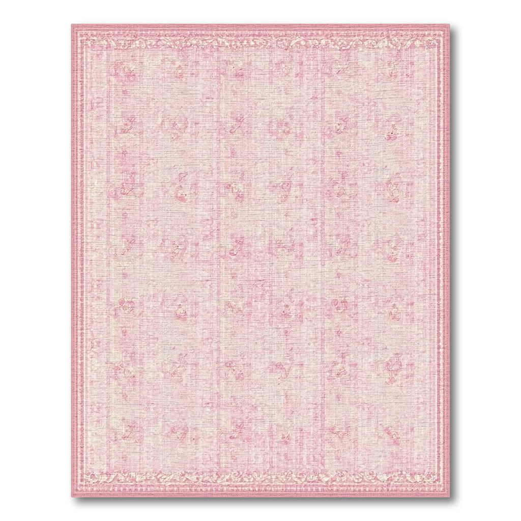 Pink Vintage Floral Romantic Rug(Pink)
