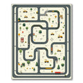 Playful Beige Road Map Rug(Gray)