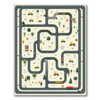 Playful Beige Road Map Rug(Gray)