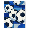 Playful Blue Soccer Ball Rug(Blue)