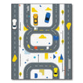 Playful Gray-Yellow City Road Rug
