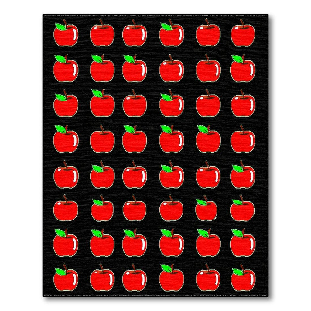Playful Red Apple Pattern Rug(Red)