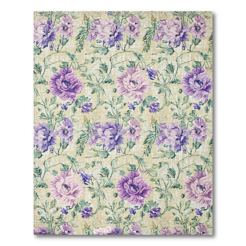 Purple Floral Serene Rug(Beige)