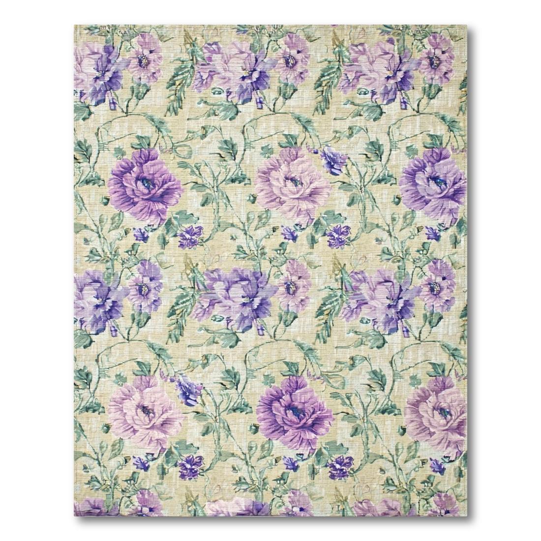 Purple Floral Serene Rug(Beige)