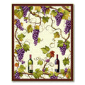 Purple Grapevine Rustic Vineyard Rug(Beige)
