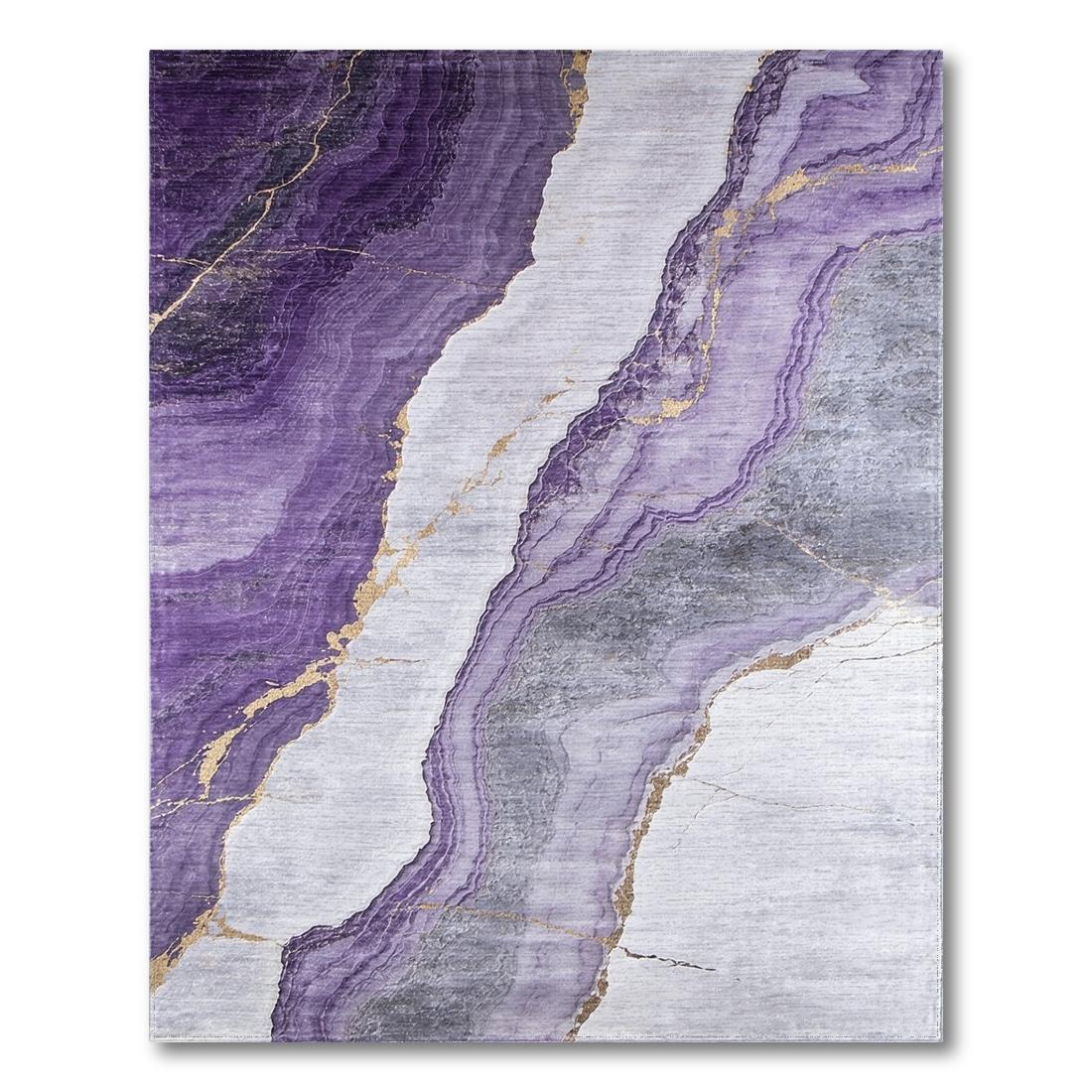 Purple Marbled Elegant Rug