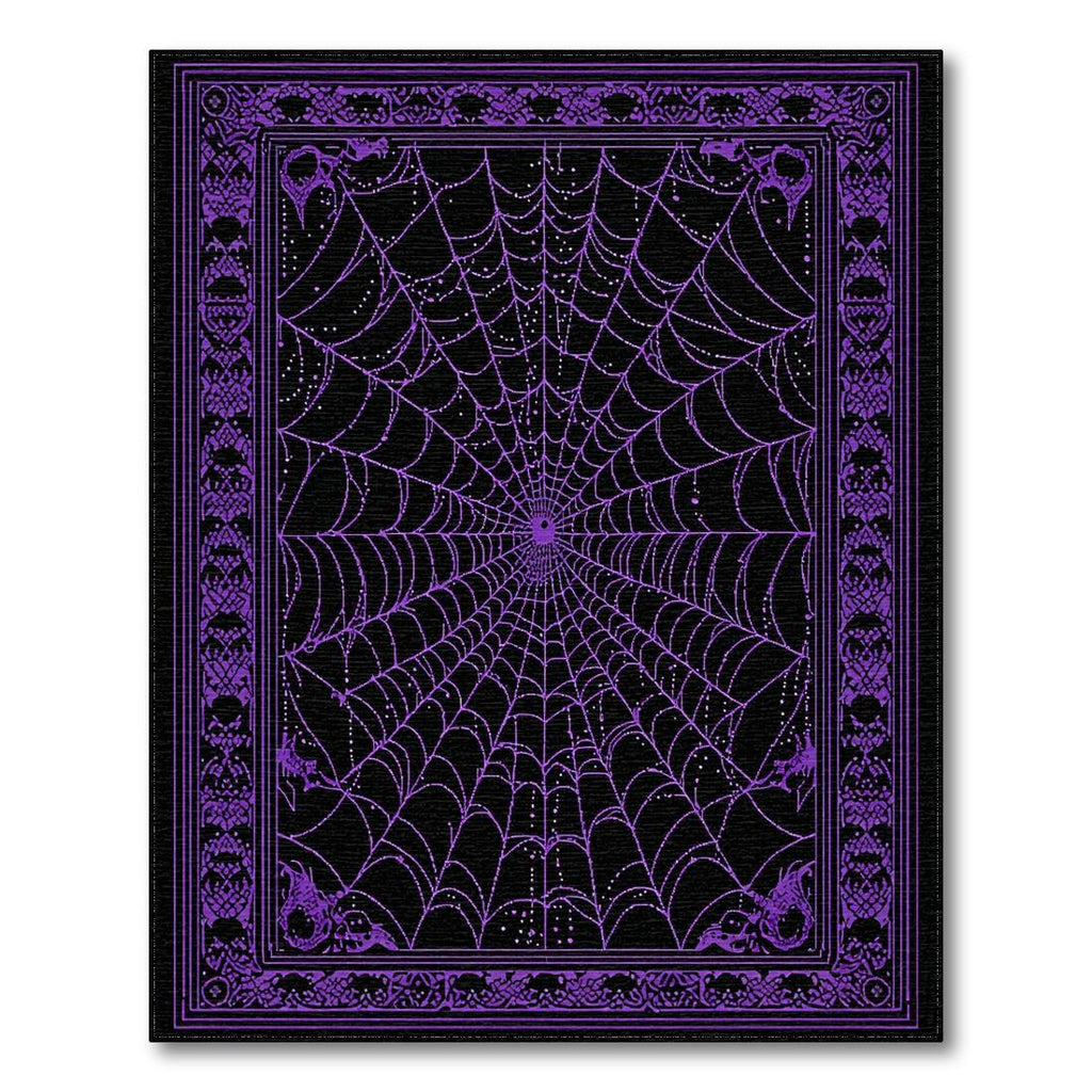 Purple Spider Web Spooky Rug(Purple)
