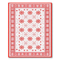 Red-and-White Snowflake Festive Rug(Red)