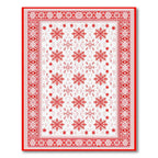 Red-and-White Snowflake Festive Rug(Red)