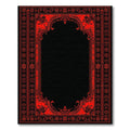 Red & Black Intricate Dramatic Rug(Red)