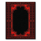 Red & Black Intricate Dramatic Rug(Red)