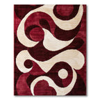 Red Cream Swirl Vibrant Rug