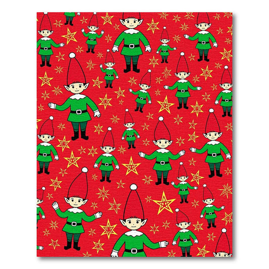 Red Festive Elf-Star Rug(Red)
