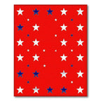 Red Star-Patterned Patriotic Rug(Red)