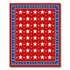 Red White Blue Star Patriotic Rug(Red)