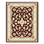Rich Burgundy Floral Ornate Rug(Red)