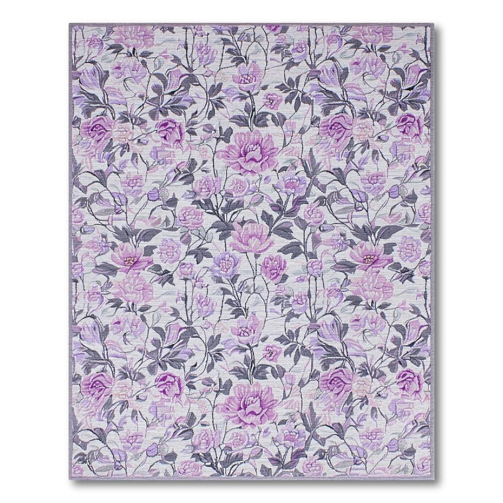 Romantic Lavender Floral Rug(Purple)