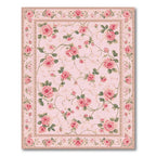 Pink rose floral washable rug for living room