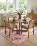 Romantic Pink Rose Floral Rug