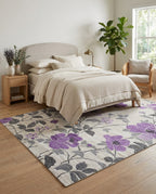 Romantic Purple Floral Rug