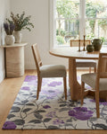 Romantic Purple Floral Rug
