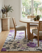 Romantic Purple Floral Rug