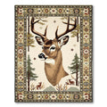 Rustic Earthy Deer Forest Rug(Beige)