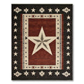 Rustic Red & Brown Star Rug(Red)