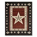 Rustic Red & Brown Star Rug(Red)