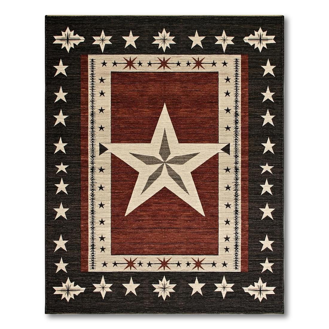 Rustic Red & Brown Star Rug(Red)