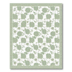 Sage Green Floral Serene Rug(White)
