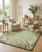Sage Floral Vine Serene Rug