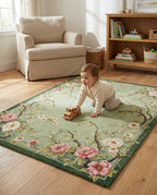 Sage Floral Vine Serene Rug
