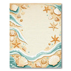 Sandy Beige Coastal Seashell Starfish Rug(Beige)