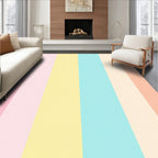 Cheerful Pastel Vertical Stripes Rug(Pink)