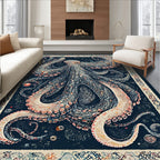 Navy Octopus Mysterious Rug(Gray)